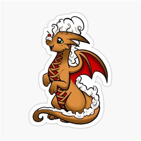 Apple Dragon Sticker By Rebecca Golins Baby Dragons Artwork Cute