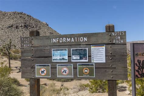 Joshua Tree National Park Information Sign Editorial Photo Image Of