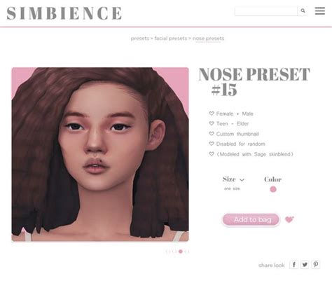 Nose Preset 15 Simbience On Patreon Sims 4 Sims Sims 4 Characters