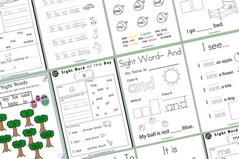 Kindergarten Sight Word Practice Bundle No Prep Sight Word