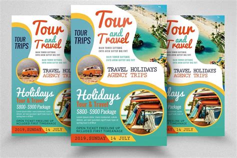 Tour And Travel Flyer Template By Business Flyers On Creativemarket Bi