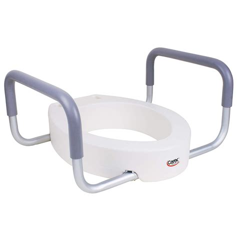 Carex Raised Toilet Seat With Handles For Standard Elongated Toilets