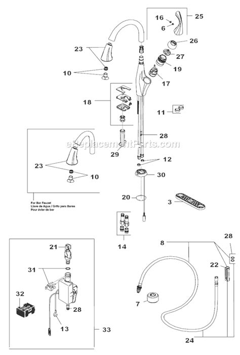 One being located in the pullout adapter attached to the valve. Delta Faucet 9992T-DST Parts List and Diagram ...