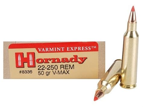 Hornady Varmint Express Rifle Ammunition 22 250 Rem 50 Gr V Max 3800