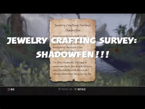 Eso Jewelry Crafting Survey Shadowfen Youtube