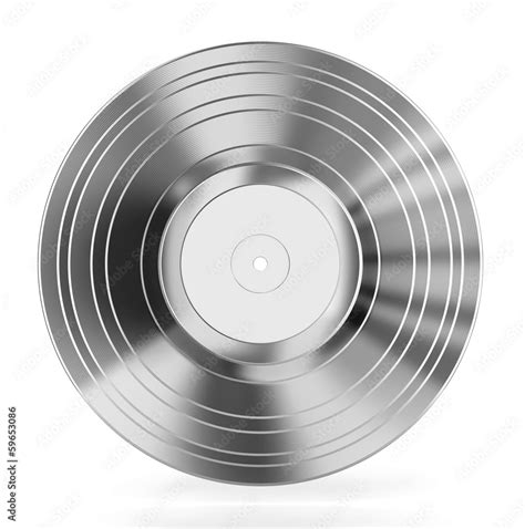 Silver Vinyl Record Isolated On White Background Stock Illustration