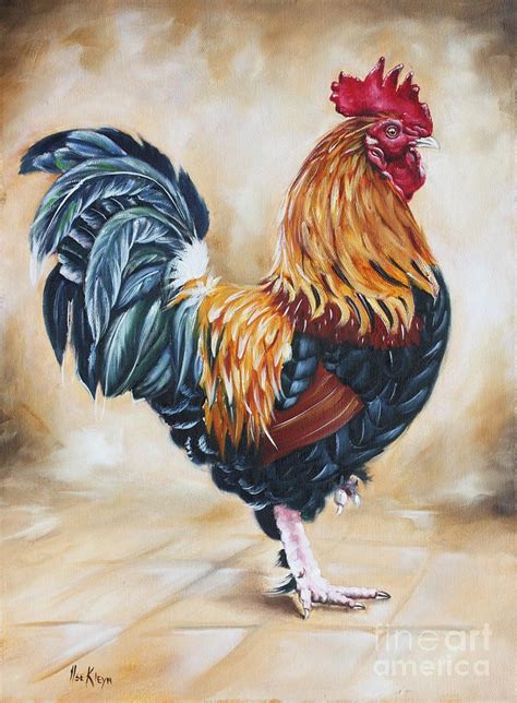 Garden Centers Rooster Painting Garden Centers Rooster Fine Art Print