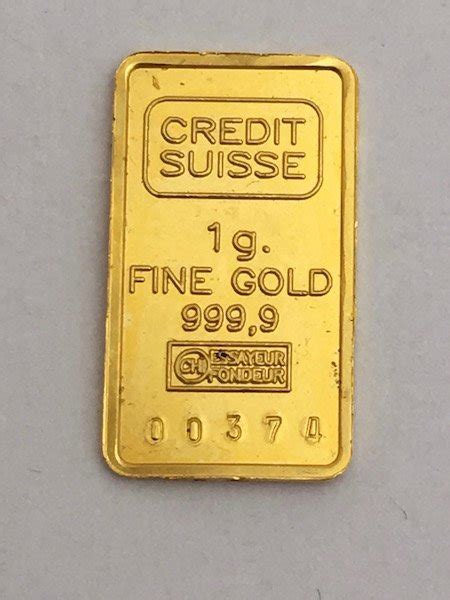 Gold Bar Of 1 Gram Gold Credit Suisse 9999 Catawiki