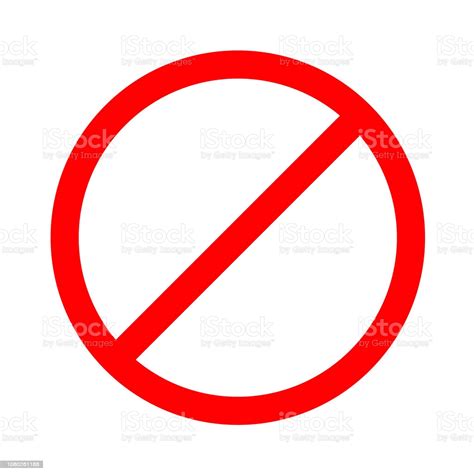 No Sign Red Circle Line Illegal Icon Stock Illustration