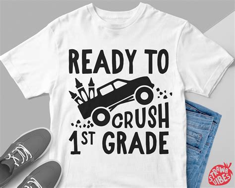 Ready To Crush 1st Grade Svg First Grade Shirt Svg Boy Or Etsy