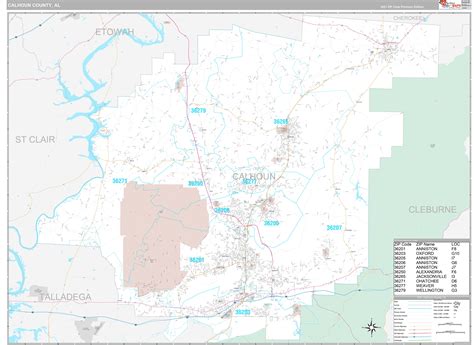Calhoun County Al Wall Map Color Cast Style By Marketmaps Images And