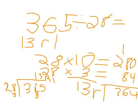Abhi Andrew 365 Divided By 28 Math Elementary Math Math 4th Grade