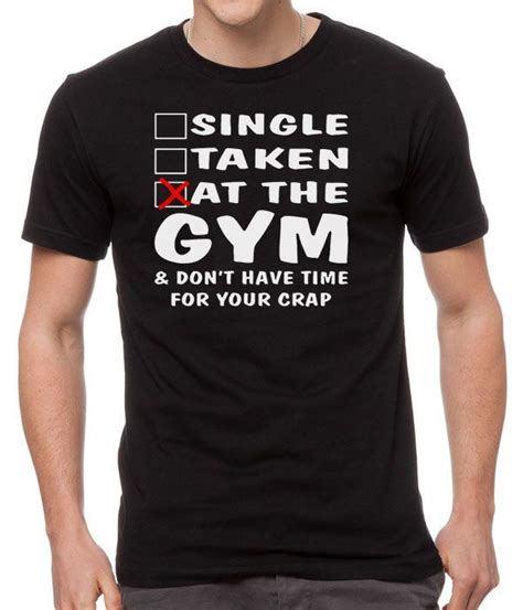 Check out our funny workout shirt selection for the very best in unique or custom, handmade pieces from our clothing shops. Mens+Tshirt+Gift+for+Men+Single+Taken+at+the+GYM+funny ...