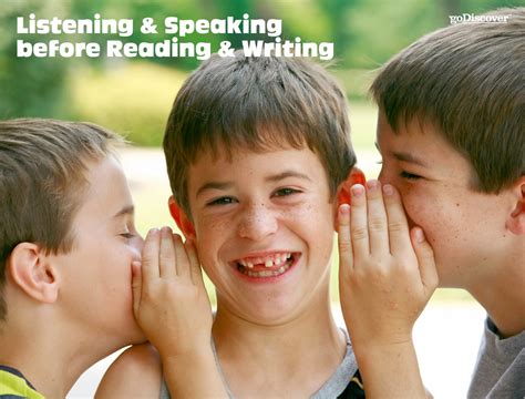 Its Listening And Speaking Before Reading And Writing Skills
