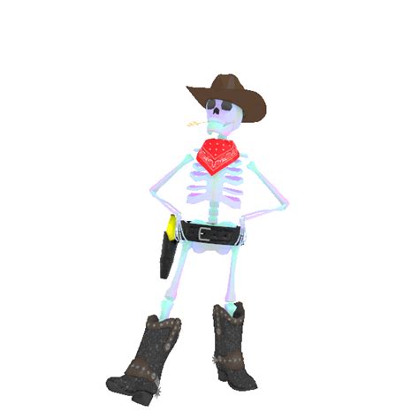 A Skeleton With A Cowboy Hat Boots And A Heart In His Hand Is Standing