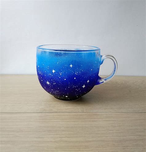 Galaxy Coffee Mug Cosmic Lover Gift Hand Painted Starry Night Etsy