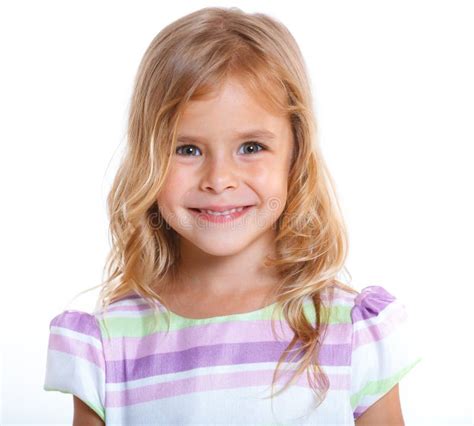 Portrait Little Girl Stock Image Image Of Blond Childhood 35008111