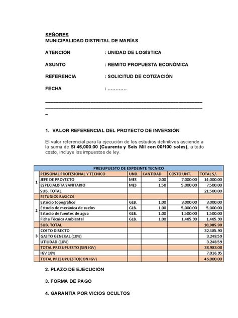 Modelo De Cotizacion De Servicios De Consultoría Pdf Política