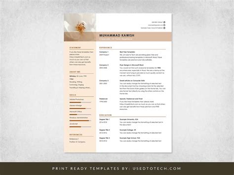 Free Clean And Minimalist Cv Template In Word