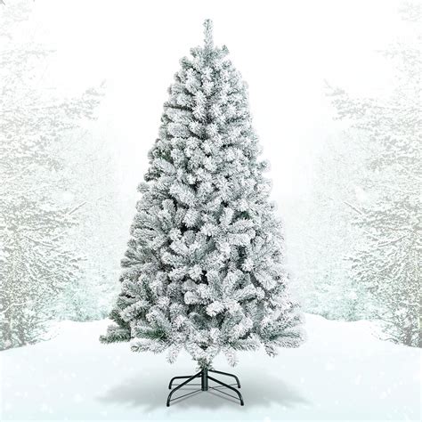 Costway 18m Snow Flocked Artificial Christmas Tree W 600 Tips
