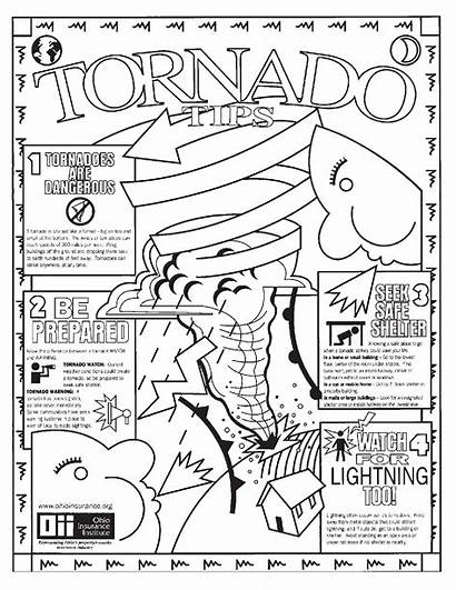 Tornado Coloring Pages Weather Storm Colour Warning