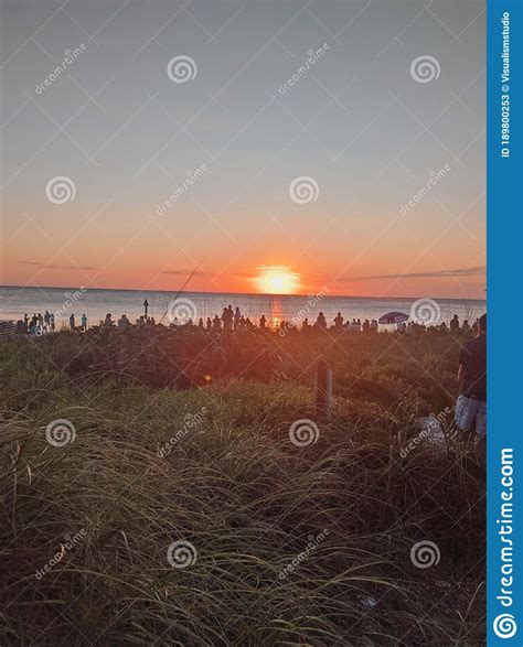 Light Red Sunset Beautiful View Panorama Home Blue Sea With Red Cloud