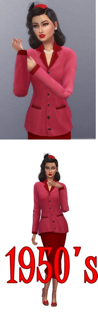 1950s Pinup Look Ts4 Sims 4 1950s Cc Sims 4 1950s Pinup