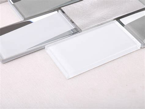 Find White Glass Tile Backsplash Bevel Tile From Hengsheng Glass Mosaic