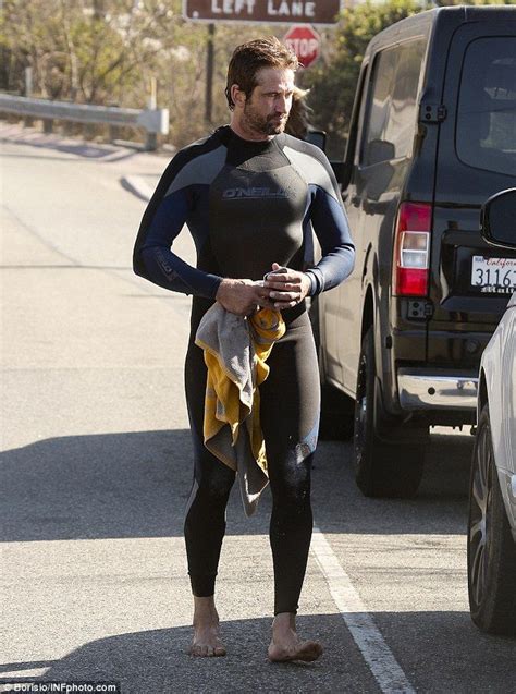 Gerard Butler Shows Off His Physique In A Wet Suit After Surfing