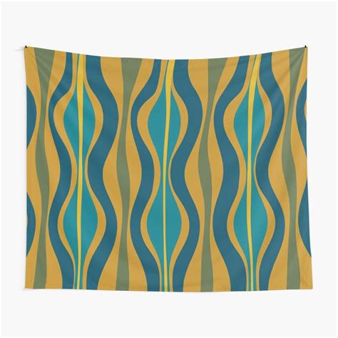 Hourglass Mid Century Modern Abstract Retro Pattern In Moroccan Blue