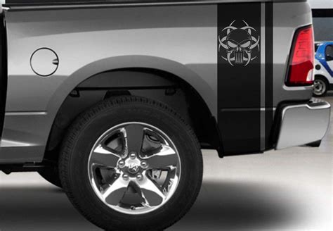 Dodge Ram Truck Vinyl Rear Side Bed Punisher Decals Mopar Rebel Hemi 5