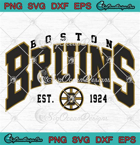Boston Bruins Est 1924 Vintage Svg Nhl Boston Bruins Hockey Svg Png