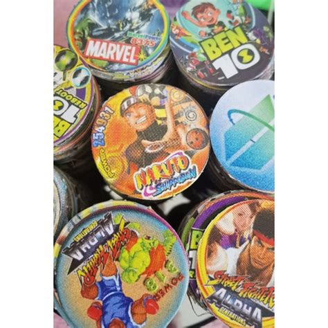 Pogs Toys20230118065928 Pogs Assorted 100pcs Per Pack Naruto Marvel
