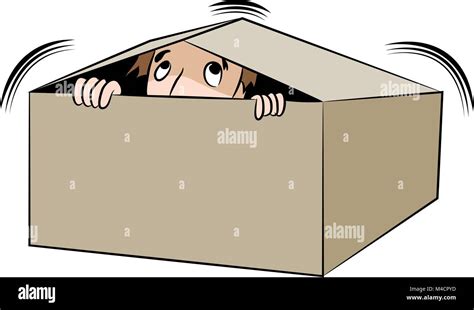 An Image Of A Cartoon Man Hiding In A Box Stock Vector Image And Art Alamy