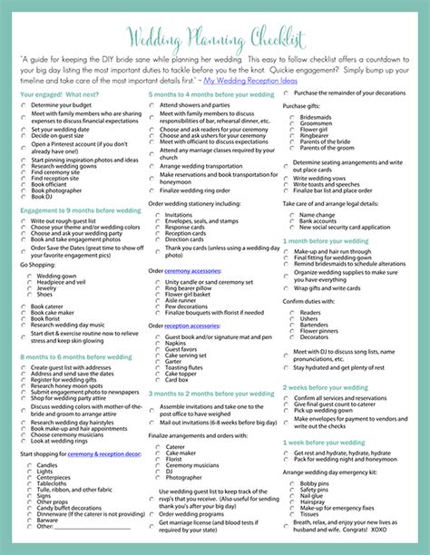 best timeline wedding planning checklist pdf background