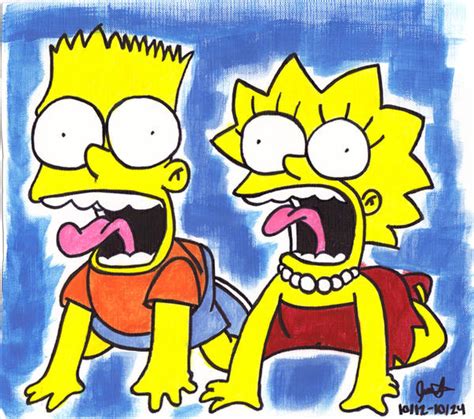 Bart And Lisa Screaming By Jessdel On Deviantart