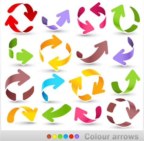 Set Of Colored Arrows Vector Vectors Graphic Art Designs In Editable