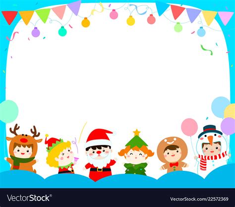 Joyful Kids With Christmas Costumes Background Vector Image