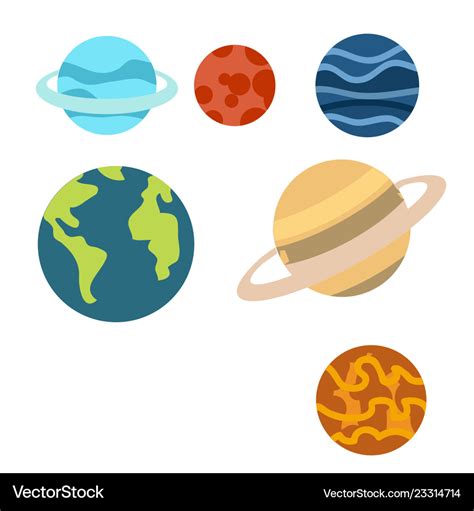 Space Planets Cartoon Or Planets Clipart Vector Image