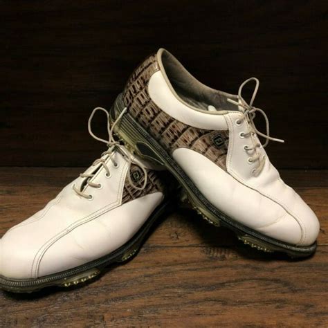 Mens Footjoy Dry Tour Leather And Alligator Golf Shoes Size 10 M Ebay