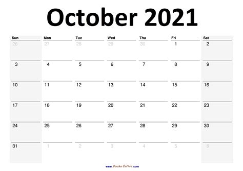 October 2021 Planner Printable Printable Word Searches