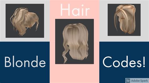 Bloxburg Blonde Hair Codes Youtube