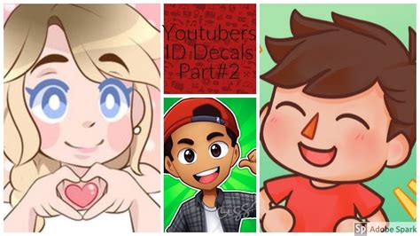 Robloxid Decals Of Youtubers Part2 Bloxburg Youtube