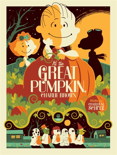 Its The Great Pumpkin Charlie Brown Poster Art From Tom Whalen