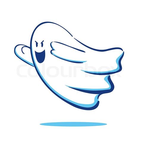 Vector Illustration Of A Flying Ghost Stock Vector Colourbox