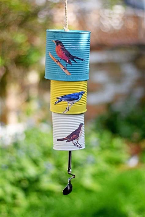 DIY songbird tin can wind chime to add a bit of charm to your garden