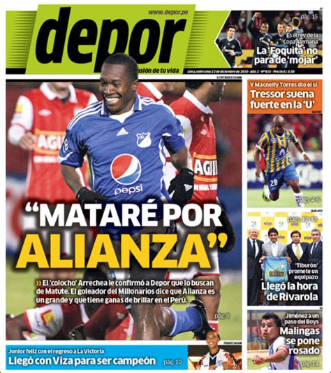 Portada Del Periódico Depor Perú Todos Los Periódicos De Perú