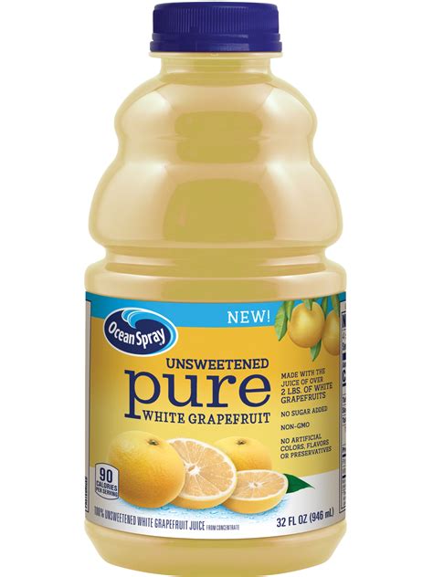 Ocean Spray Pure 100 Unsweetened White Grapefruit Juice 32 Fl Oz
