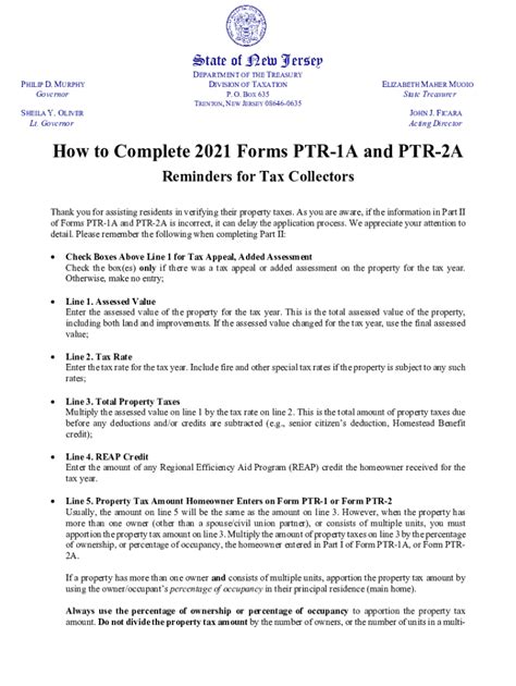 Fillable Online How To Complete 2021 Forms Ptr 1a And Ptr 2a Borough Of