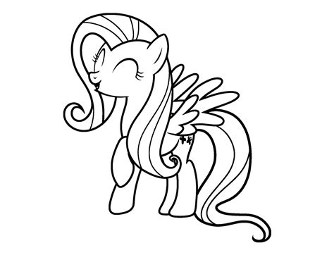 My Little Pony Fluttershy For Kids Printable Free Coloring Pages